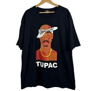 Tupac Shakur Cross Colours Graphic Tee Black 90s Streetwear Unisex Tee Size XL